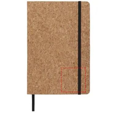 Libreta A5 tapa corcho goma negra 80h papel rayado 70g