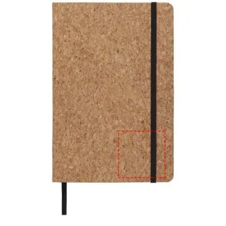 Libreta A5 tapa corcho goma negra 80h papel rayado 70g