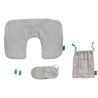Set viaje cojín cervical antifaz tapones bolsa cian - Imagen 6