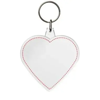 Llavero corazón transparente 5,8x5 cm anilla plana postal