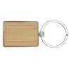 Llavero rectangular bambú metal 5 x 3 cm - Imagen 6