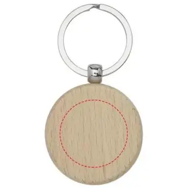 Llavero redondo de madera de haya