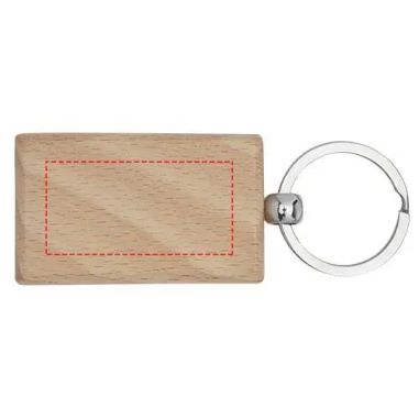 Llavero rectangular de madera de haya