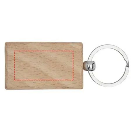 Llavero rectangular de madera de haya