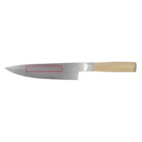 Cuchillo chef acero con mango bambú