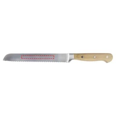 Tabla de pan de bambú con cuchillo y bandeja