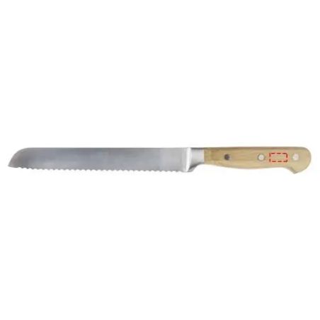 Tabla de pan de bambú con cuchillo y bandeja