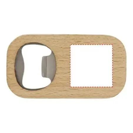 Abrebotellas acero inox posavasos madera integrado FSC LFGB