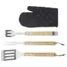 Set barbacoa 5 piezas bambú pala tenedor pinza guante - Imagen 7