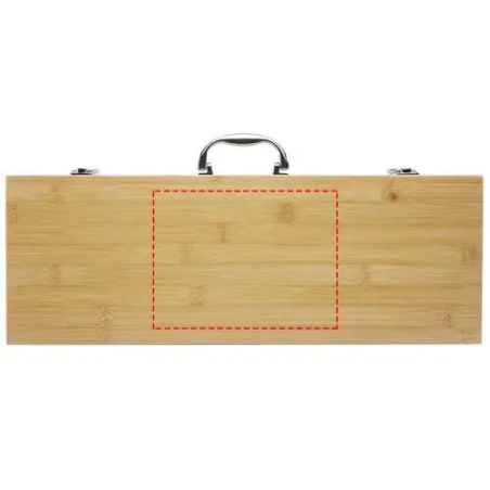 Set barbacoa bambú 3 piezas caja regalo