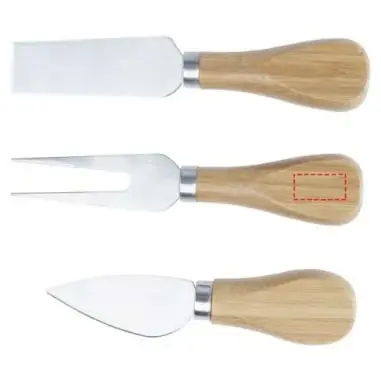 Tabla de quesos de bambú con 3 utensilios