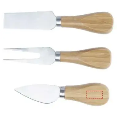 Tabla de quesos de bambú con 3 utensilios