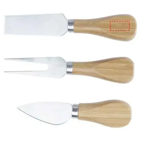 Tabla de quesos de bambú con 3 utensilios