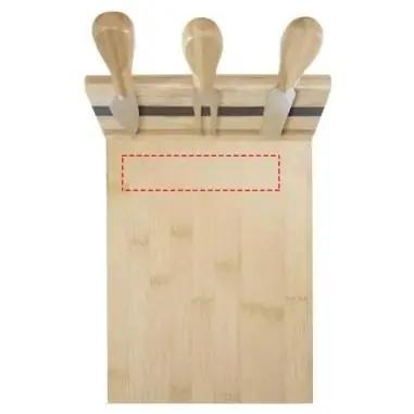 Tabla de quesos de bambú con accesorios