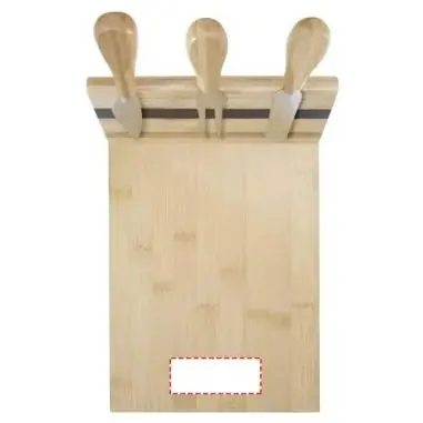 Tabla de quesos de bambú con accesorios