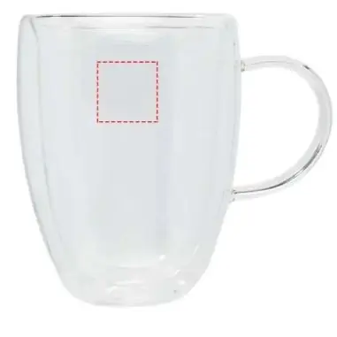 Set 2 tazas borosilicato doble pared 350 ml bambú 10x10