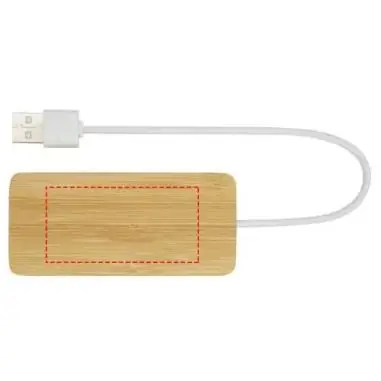 Hub USB bambú 2.0 con 3 puertos