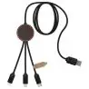 Cable 3 en 1 PET reciclado bambú 1 m - Imagen 7
