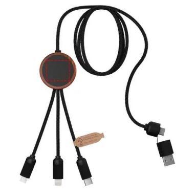 Cable cargador 5 en 1 40W RPET estuche redondo