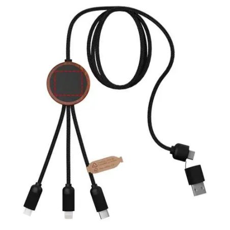 Cable cargador 5 en 1 40W RPET estuche redondo
