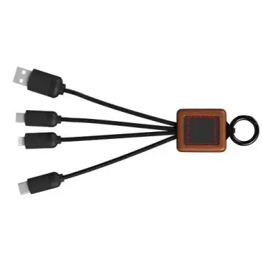 Cable 3 en 1 de bambú y PET reciclado 20W