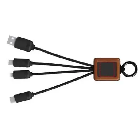 Cable 3 en 1 de bambú y PET reciclado 20W
