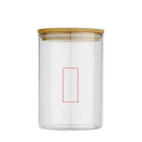 Recipiente vidrio 550 ml tapa bambú