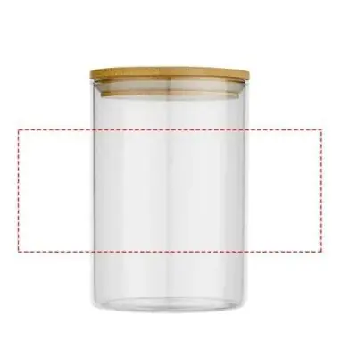 Recipiente vidrio 550 ml tapa bambú