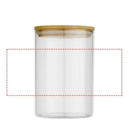 Recipiente vidrio 550 ml tapa bambú
