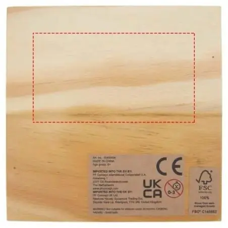 Tres en raya madera Strobus caja kraft 10 bolas FSC