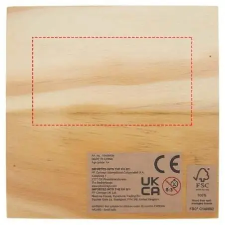 Tres en raya madera Strobus caja kraft 10 bolas FSC