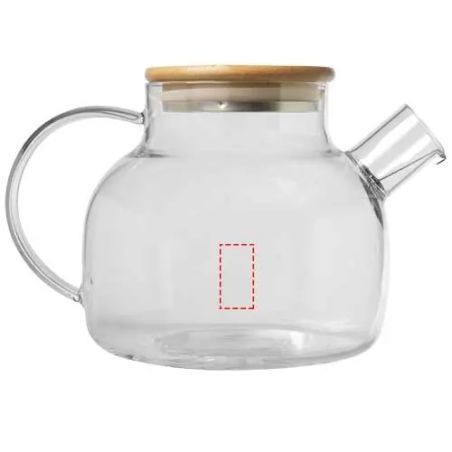 Tetera borosilicato 1 L filtro acero bambú