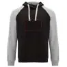 Sudadera capucha bicolor infantil raglán canguro - Imagen 17