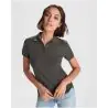 Polo mujer manga corta ajustado canalé lavable 60° - Imagen 9
