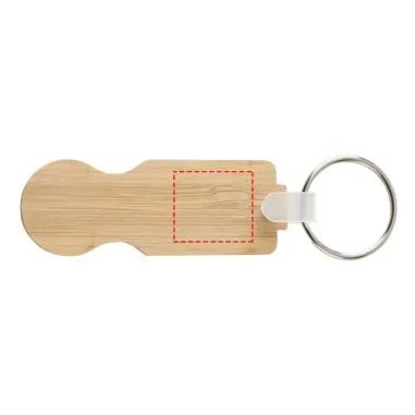 Llavero de bambú con moneda para carrito