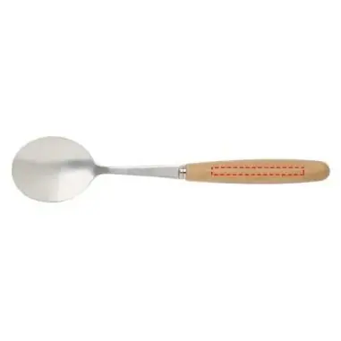 Cubertería acero inox madera haya 5 piezas