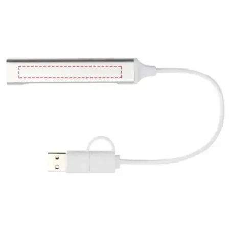 Hub USB 4 puertos aluminio reciclado