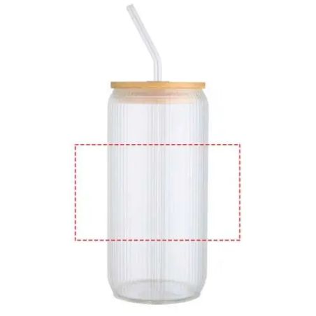 Jarra vidrio borosilicato 650 ml con tapa bambú
