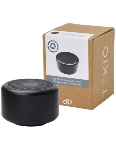 Minialtavoz Bluetooth® de aluminio reciclado de 3 w con certificación RCS  "Rise"