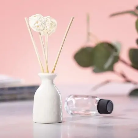 Difusor aromático jazmín cerámica cristal palitos caja