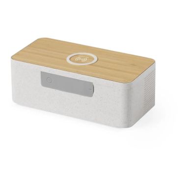 Altavoz cargador inalámbrico bambú caña trigo 10W 3W