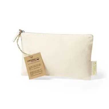 Neceser algodón orgánico 180g/m² cremallera etiqueta eco