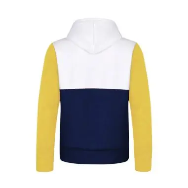 Sudadera tricolor con felpa cepillada y capucha