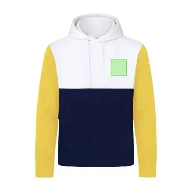 Sudadera tricolor con felpa cepillada y capucha