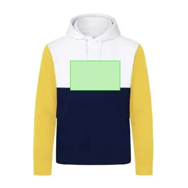 Sudadera tricolor con felpa cepillada y capucha