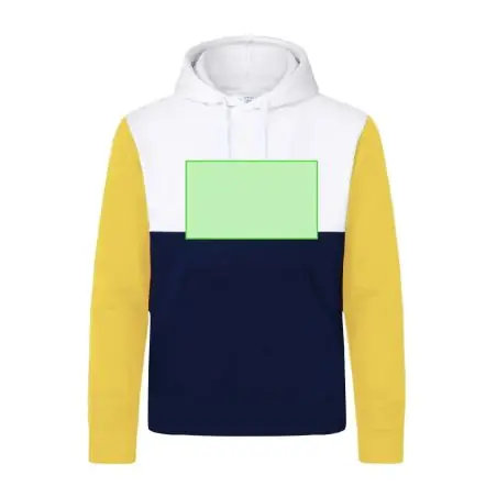 Sudadera tricolor con felpa cepillada y capucha