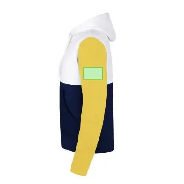 Sudadera tricolor con felpa cepillada y capucha