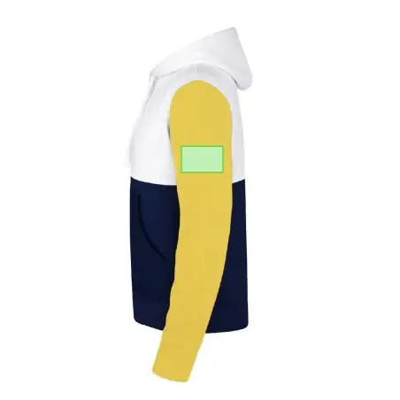 Sudadera tricolor con felpa cepillada y capucha