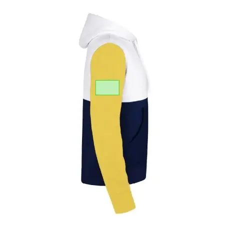 Sudadera tricolor con felpa cepillada y capucha