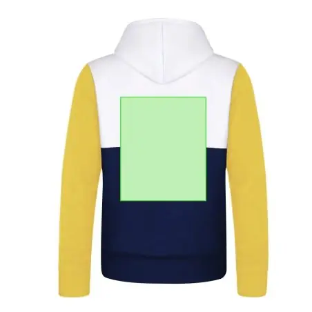 Sudadera tricolor con felpa cepillada y capucha